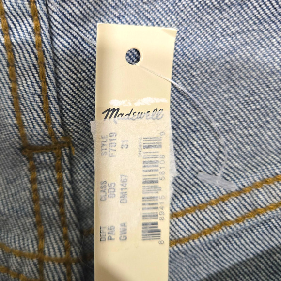 Madewell Medium Wash High-Rise Denim Shorts Size 31 NWT Raw Hem Rolled Cutoffs - Picture 5 of 11